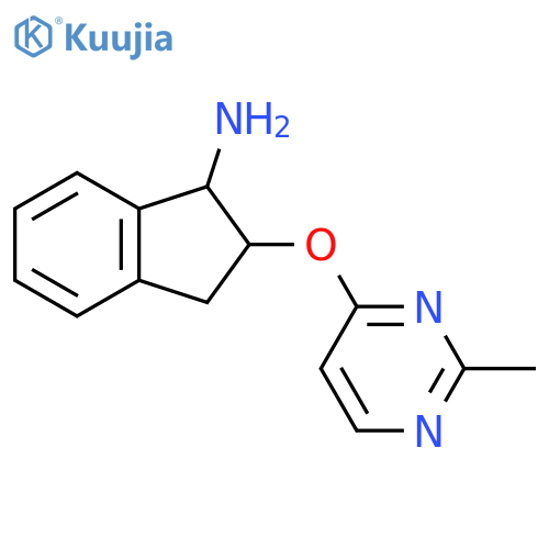 2-[(2-methylpyrimidin-4-yl)oxy]-2,3-dihydro-1H-inden-1-amine structure