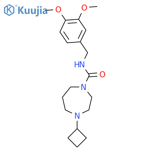 4-cyclobutyl-N-[(3,4-dimethoxyphenyl)methyl]-1,4-diazepane-1-carboxamide structure