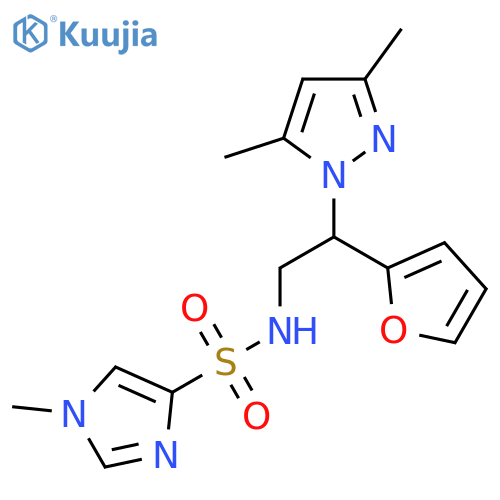 N-[2-(3,5-dimethyl-1H-pyrazol-1-yl)-2-(furan-2-yl)ethyl]-1-methyl-1H-imidazole-4-sulfonamide structure