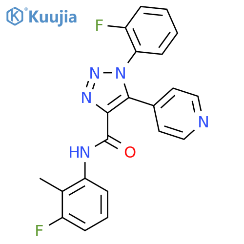 N-(3-fluoro-2-methylphenyl)-1-(2-fluorophenyl)-5-(pyridin-4-yl)-1H-1,2,3-triazole-4-carboxamide structure