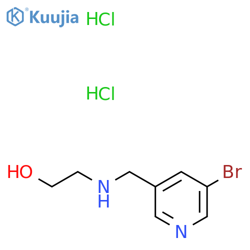 2-{(5-bromopyridin-3-yl)methylamino}ethan-1-ol dihydrochloride structure