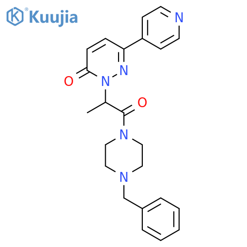 2-[1-(4-benzylpiperazin-1-yl)-1-oxopropan-2-yl]-6-(pyridin-4-yl)-2,3-dihydropyridazin-3-one structure