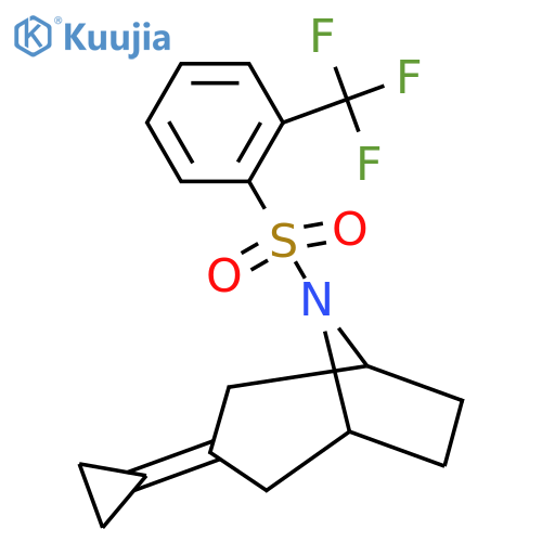 3-cyclopropylidene-8-[2-(trifluoromethyl)benzenesulfonyl]-8-azabicyclo[3.2.1]octane structure