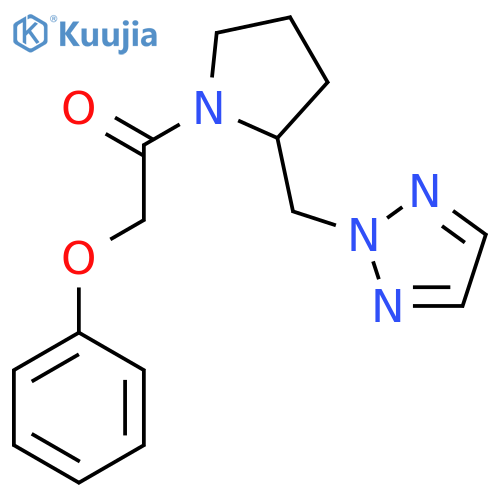 2-phenoxy-1-{2-[(2H-1,2,3-triazol-2-yl)methyl]pyrrolidin-1-yl}ethan-1-one structure