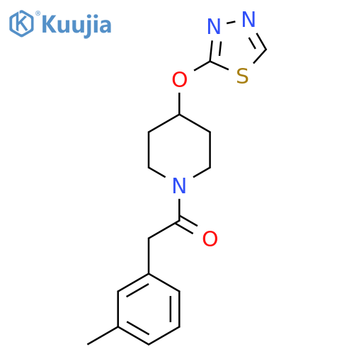 2-(3-methylphenyl)-1-4-(1,3,4-thiadiazol-2-yloxy)piperidin-1-ylethan-1-one structure