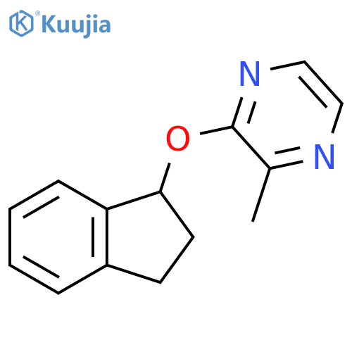2-(2,3-dihydro-1H-inden-1-yloxy)-3-methylpyrazine structure