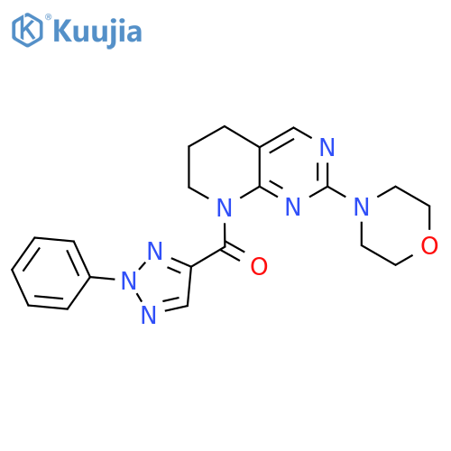 4-[8-(2-phenyl-2H-1,2,3-triazole-4-carbonyl)-5H,6H,7H,8H-pyrido[2,3-d]pyrimidin-2-yl]morpholine structure