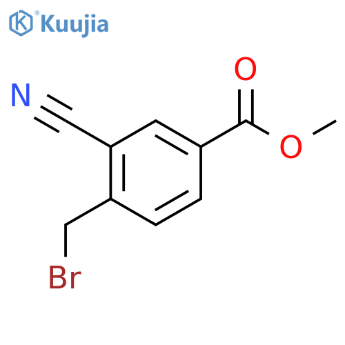 Benzoic acid, 4-(bromomethyl)-3-cyano-, methyl ester structure