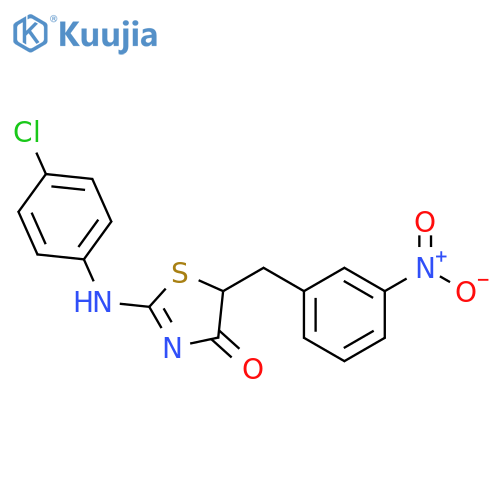 (2E)-2-(4-chlorophenyl)imino-5-(3-nitrophenyl)methyl-1,3-thiazolidin-4-one structure