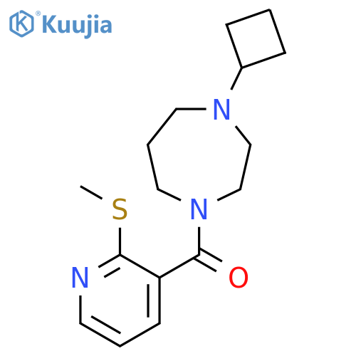 1-cyclobutyl-4-[2-(methylsulfanyl)pyridine-3-carbonyl]-1,4-diazepane structure