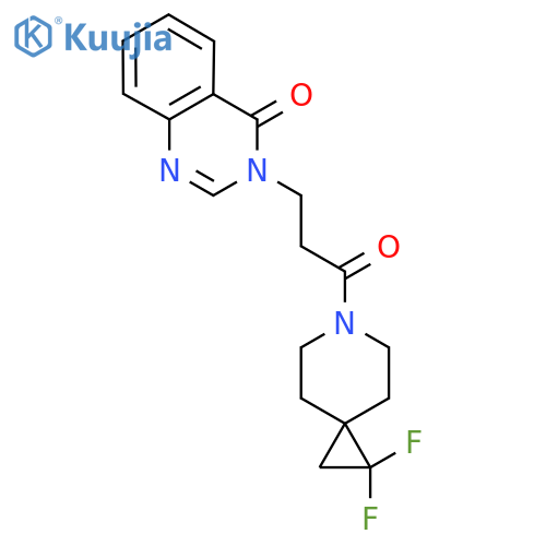 3-(3-{1,1-difluoro-6-azaspiro2.5octan-6-yl}-3-oxopropyl)-3,4-dihydroquinazolin-4-one structure