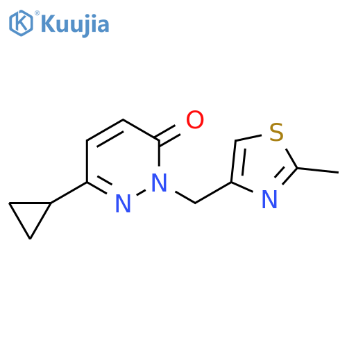 6-cyclopropyl-2-[(2-methyl-1,3-thiazol-4-yl)methyl]-2,3-dihydropyridazin-3-one structure