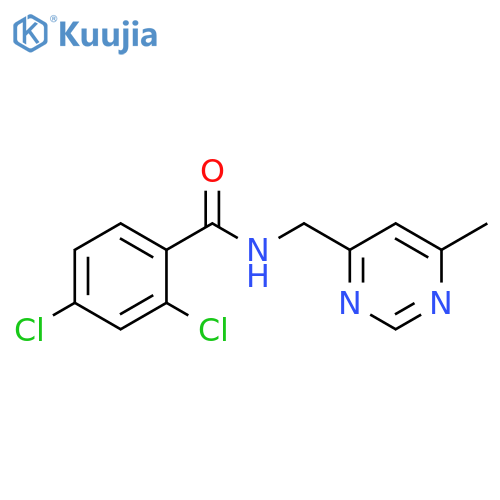 2,4-dichloro-N-[(6-methylpyrimidin-4-yl)methyl]benzamide structure