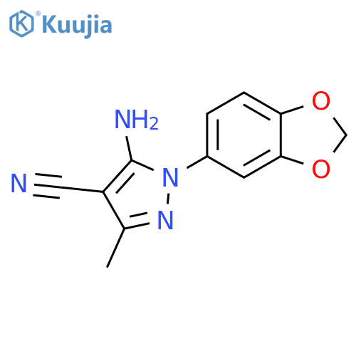 5-Amino-1-benzo[1,3]dioxol-5-yl-3-methyl-1H-pyrazole-4-carbonitrile structure