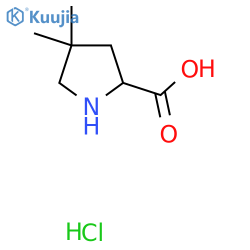 4,4-Dimethylpyrrolidine-2-carboxylic acid hydrochloride structure