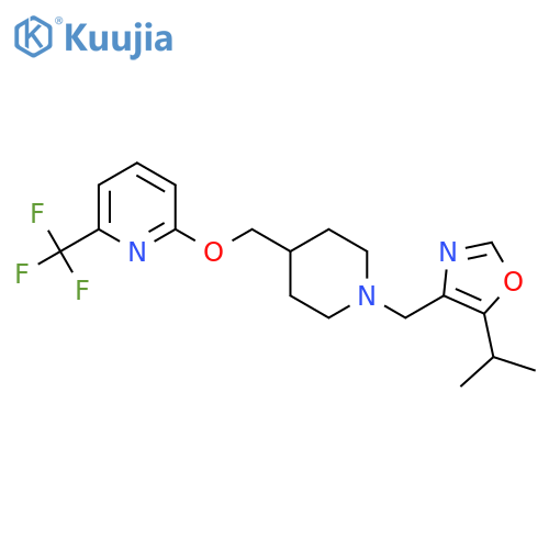 2-[(1-{[5-(Propan-2-yl)-1,3-oxazol-4-yl]methyl}piperidin-4-yl)methoxy]-6-(trifluoromethyl)pyridine structure