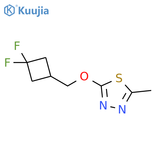 2-[(3,3-difluorocyclobutyl)methoxy]-5-methyl-1,3,4-thiadiazole structure