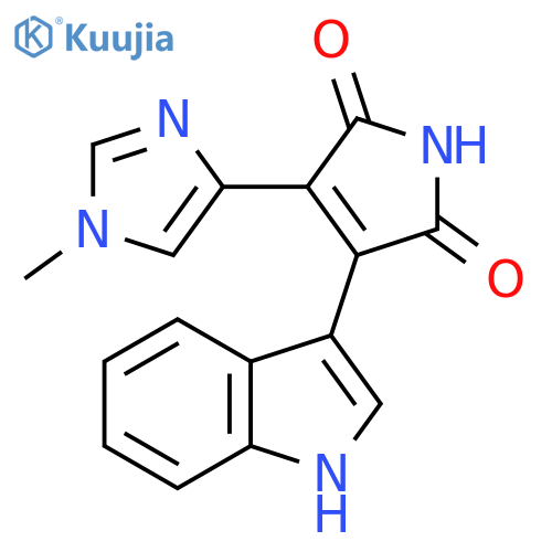 1H-Pyrrole-2,5-dione,3-(1H-indol-3-yl)-4-(1-methyl-1H-imidazol-4-yl)- structure