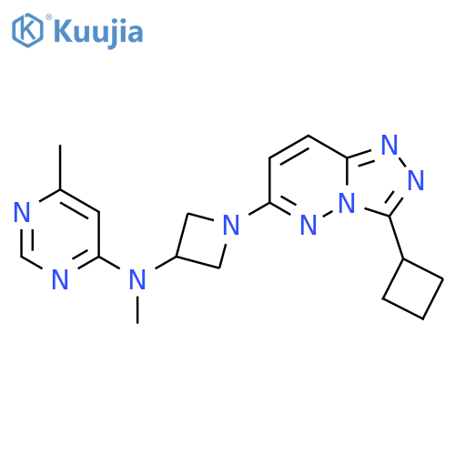 N-(1-{3-cyclobutyl-[1,2,4]triazolo[4,3-b]pyridazin-6-yl}azetidin-3-yl)-N,6-dimethylpyrimidin-4-amine structure