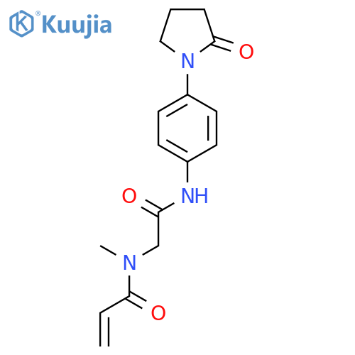 N-methyl-N-({[4-(2-oxopyrrolidin-1-yl)phenyl]carbamoyl}methyl)prop-2-enamide structure