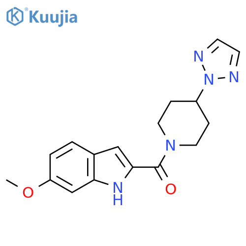 6-methoxy-2-4-(2H-1,2,3-triazol-2-yl)piperidine-1-carbonyl-1H-indole structure