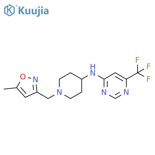 N-{1-[(5-methyl-1,2-oxazol-3-yl)methyl]piperidin-4-yl}-6-(trifluoromethyl)pyrimidin-4-amine structure