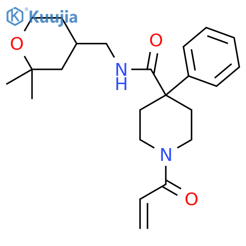 N-[(2,2-Dimethyloxan-4-yl)methyl]-4-phenyl-1-prop-2-enoylpiperidine-4-carboxamide structure