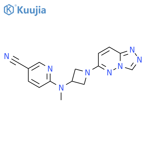 6-[Methyl(1-{[1,2,4]triazolo[4,3-b]pyridazin-6-yl}azetidin-3-yl)amino]pyridine-3-carbonitrile structure