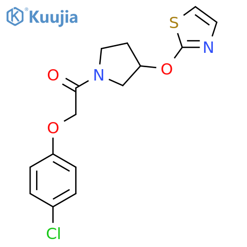 2-(4-Chlorophenoxy)-1-(3-(thiazol-2-yloxy)pyrrolidin-1-yl)ethanone structure