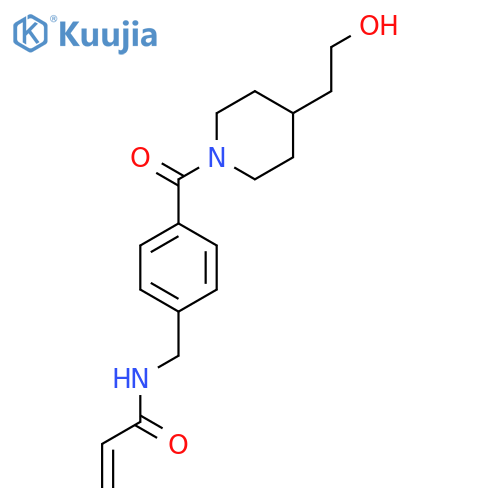 N-[[4-[4-(2-Hydroxyethyl)piperidine-1-carbonyl]phenyl]methyl]prop-2-enamide structure