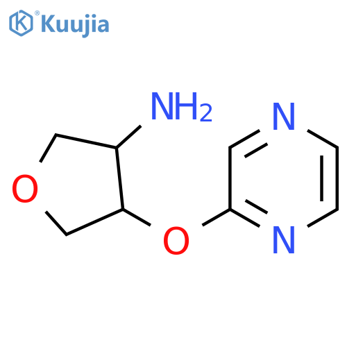 4-(Pyrazin-2-yloxy)oxolan-3-amine structure