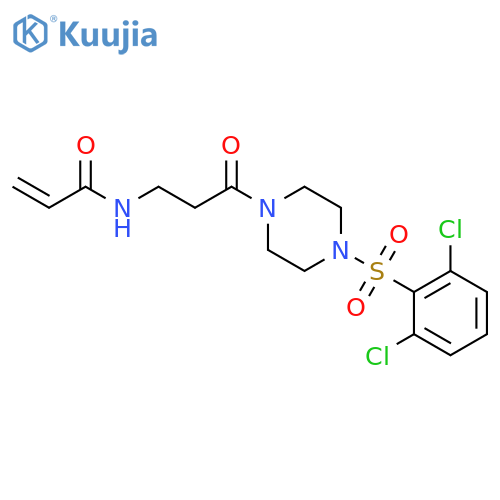 N-[3-[4-[(2,6-Dichlorophenyl)sulfonyl]-1-piperazinyl]-3-oxopropyl]-2-propenamide structure
