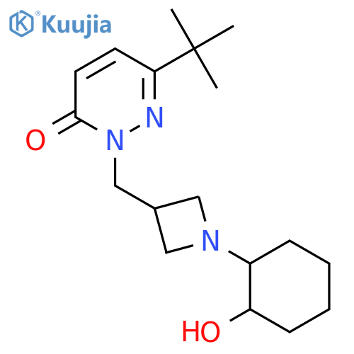 6-tert-butyl-2-{1-(2-hydroxycyclohexyl)azetidin-3-ylmethyl}-2,3-dihydropyridazin-3-one structure