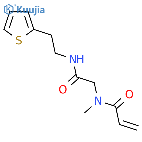 N-methyl-N-({2-(thiophen-2-yl)ethylcarbamoyl}methyl)prop-2-enamide structure