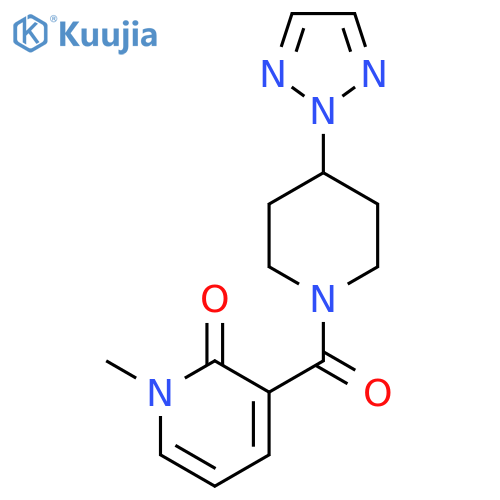 1-methyl-3-4-(2H-1,2,3-triazol-2-yl)piperidine-1-carbonyl-1,2-dihydropyridin-2-one structure