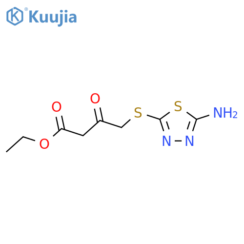 ethyl 4-[(5-amino-1,3,4-thiadiazol-2-yl)sulfanyl]-3-oxobutanoate structure