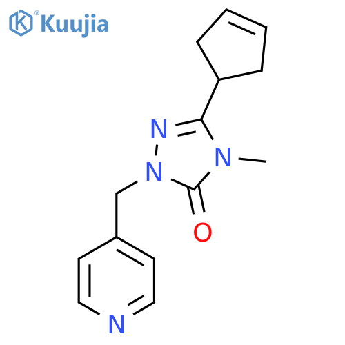 3-(cyclopent-3-en-1-yl)-4-methyl-1-[(pyridin-4-yl)methyl]-4,5-dihydro-1H-1,2,4-triazol-5-one structure