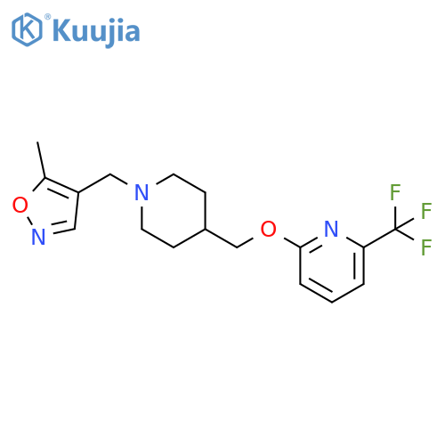 2-({1-[(5-Methyl-1,2-oxazol-4-yl)methyl]piperidin-4-yl}methoxy)-6-(trifluoromethyl)pyridine structure