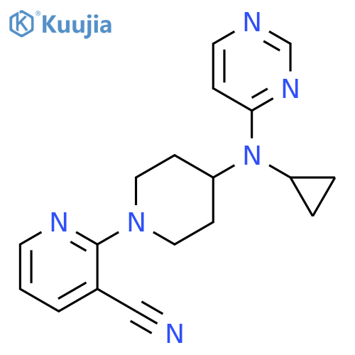 2-{4-[cyclopropyl(pyrimidin-4-yl)amino]piperidin-1-yl}pyridine-3-carbonitrile structure