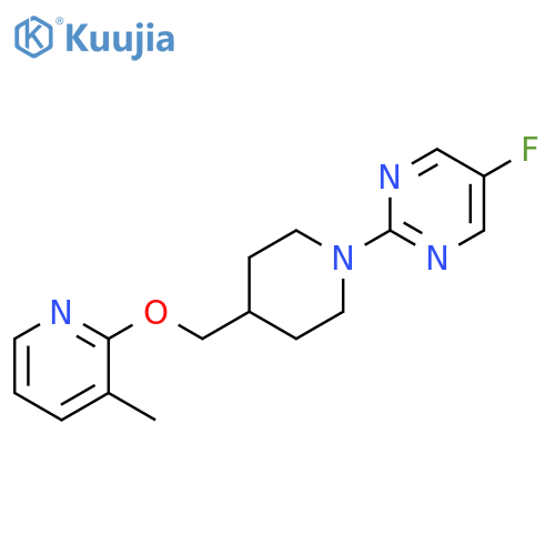 5-fluoro-2-(4-{[(3-methylpyridin-2-yl)oxy]methyl}piperidin-1-yl)pyrimidine structure