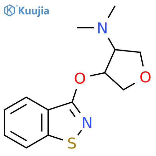 4-(1,2-benzothiazol-3-yloxy)-N,N-dimethyloxolan-3-amine structure