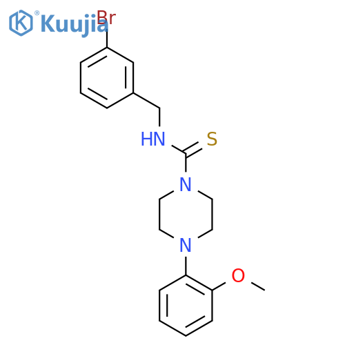 N-(3-bromophenyl)methyl-4-(2-methoxyphenyl)piperazine-1-carbothioamide structure