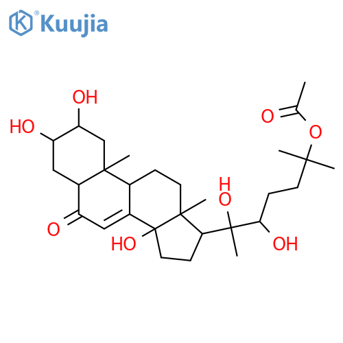 (20R,22R)-2beta,3beta,14alpha,20,22-pentahydroxy-25-acetoxy-5beta-cholest-7-en-6-one structure