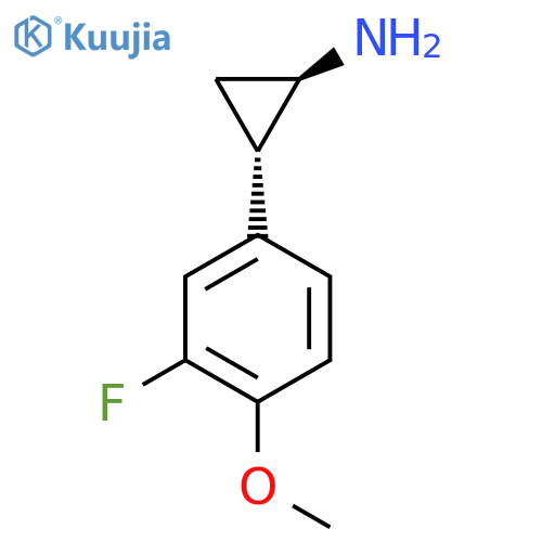rac-(1R,2S)-2-(3-fluoro-4-methoxyphenyl)cyclopropan-1-amine structure