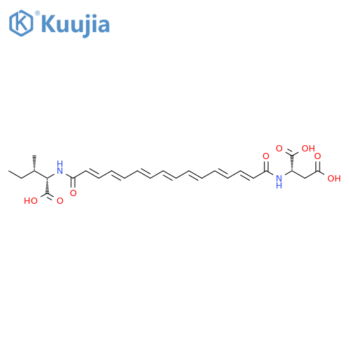 L-Aspartic acid, N-[(2E,4E,6E,8E,10E,12E,14E)-16-[[(1S,2S)-1-carboxy-2-methylbutyl]amino]-1,16-dioxo-2,4,6,8,10,12,14-hexadecaheptaenyl]- (9CI) structure