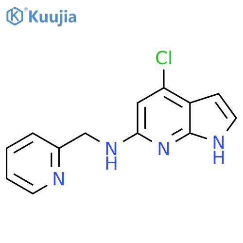 4-Chloro-N-(2-pyridinylmethyl)-1H-pyrrolo[2,3-b]pyridin-6-amine structure