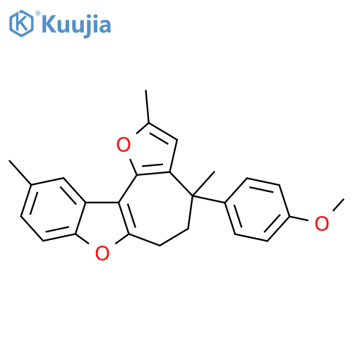 4h-furo[2',3':3,4]cyclohepta[1,2-b]benzofuran, 5,6-dihydro-4-(4-methoxyphenyl)-2,4,10-trimethyl- (en) structure