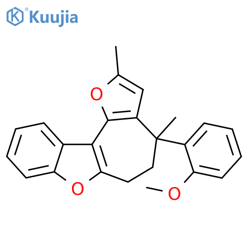 2-(2,4-dimethyl-5,6-dihydro-4H-furo[2',3':3,4]cyclohepta[1,2-b][1]benzofuran-4-yl)phenyl methyl ether structure