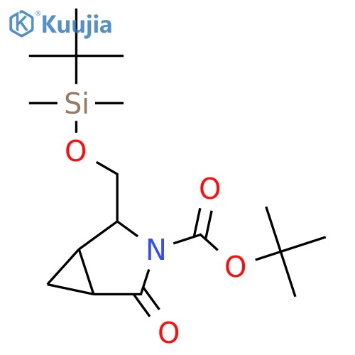 (1S,2S,5R)-3-Boc-2-[(tert-butyldimethylsilyloxy)methyl]-4-oxo-3-azabicyclo[3.1.0]hexane structure