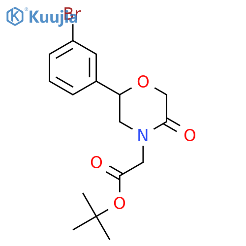 Tert-butyl 2-(2-(3-bromophenyl)-5-oxomorpholino)acetate structure